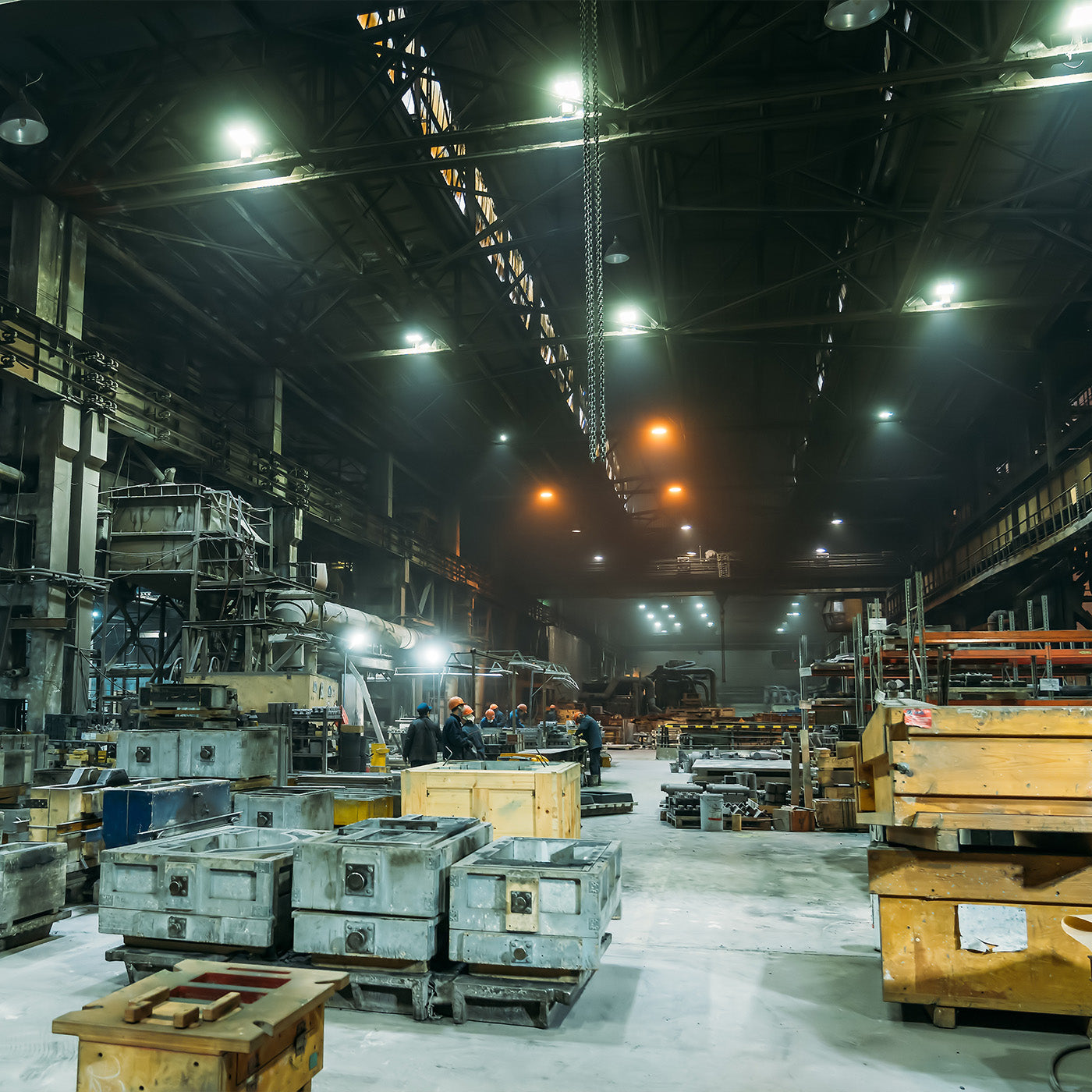 Ein Produktionshalle in der Schwerindustrie