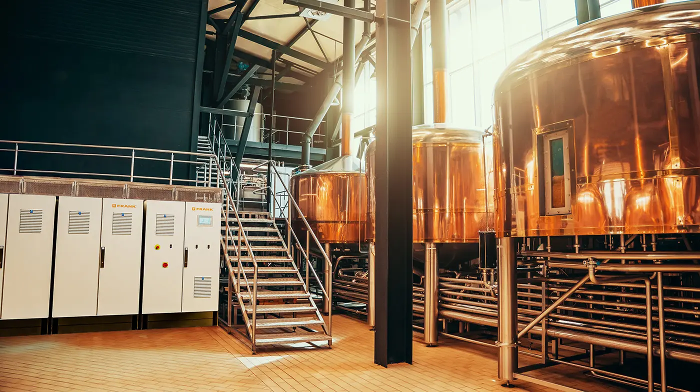 A FRANK steam generator is used in a brewery for heating.